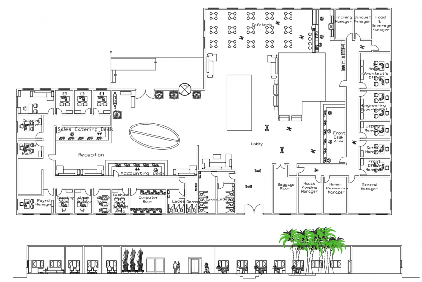 Commercial Building blocks 2d view autocad file