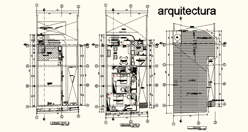 Commercial building complete plan view elevation layout file