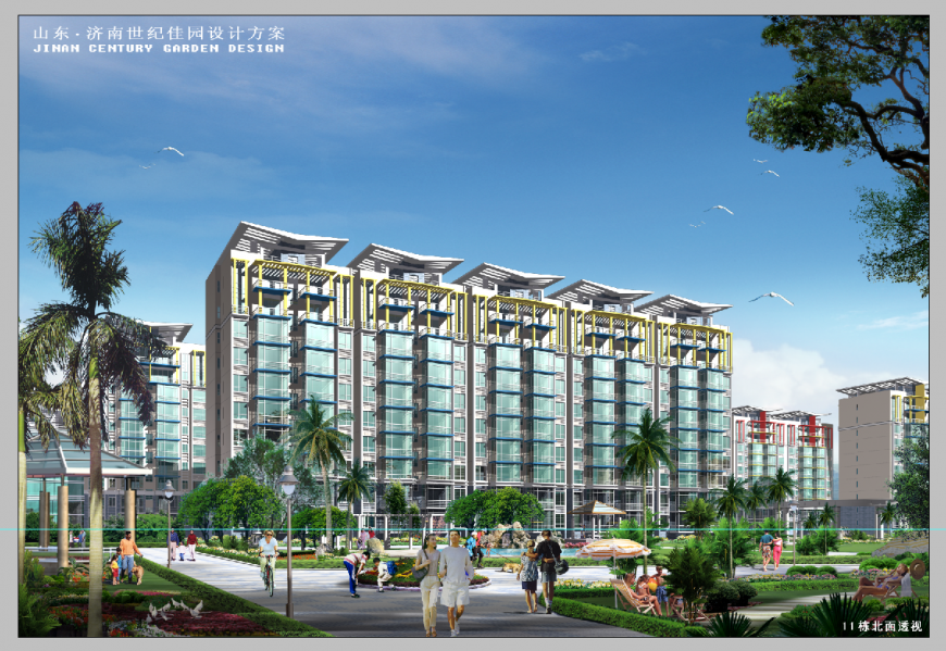 Commercial building detail 3d model elevation layout Photoshop file