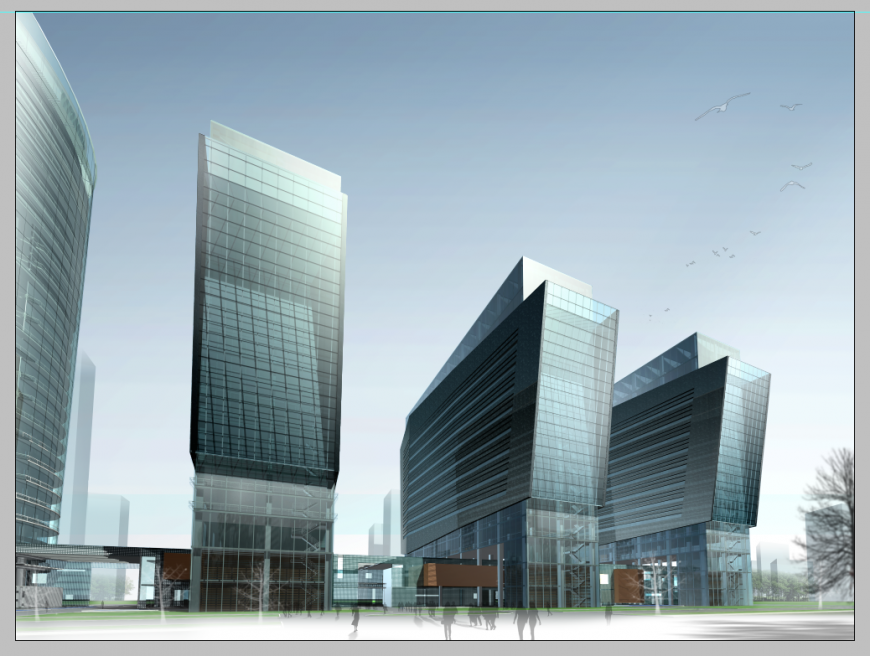 Commercial building detail elevation layout PSD file