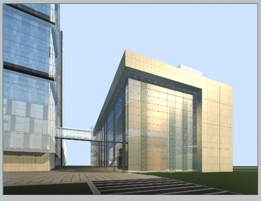 Commercial building detail elevation Photoshop file