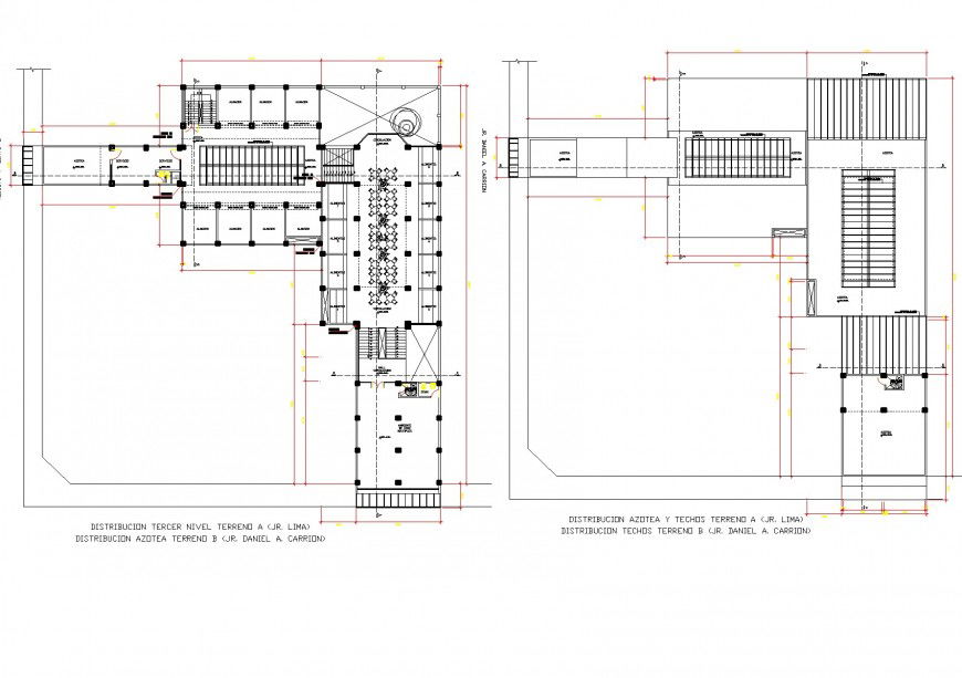 Commercial building detail plan and elevation dwg file