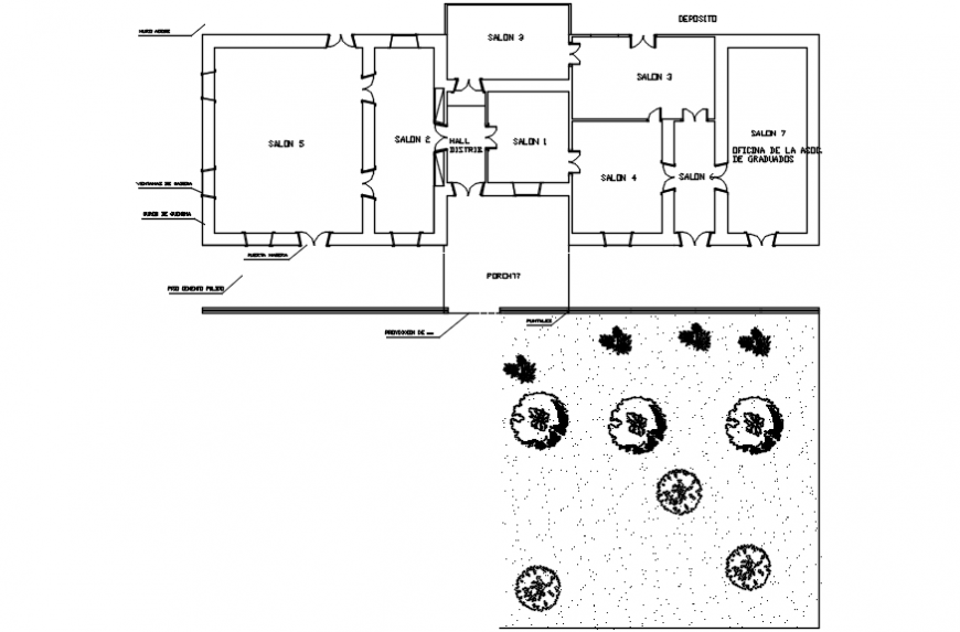 Commercial building distribution plan cad drawing details dwg file