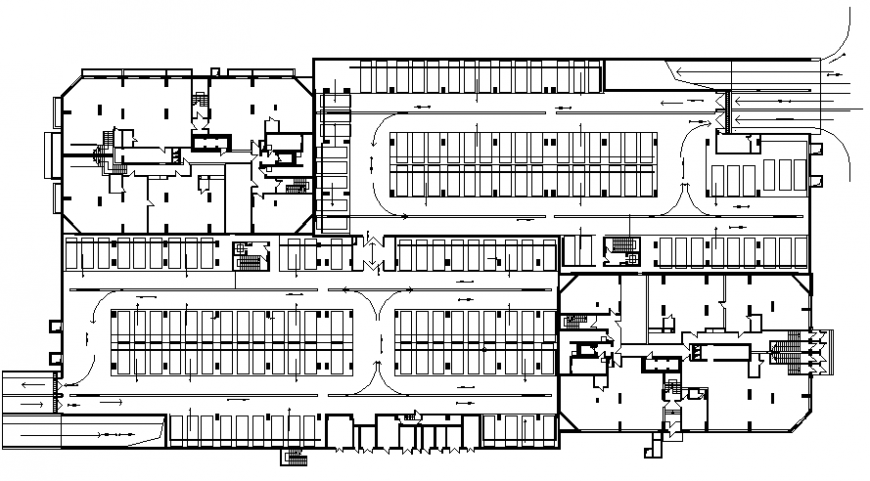 Commercial building parking area plan layout file