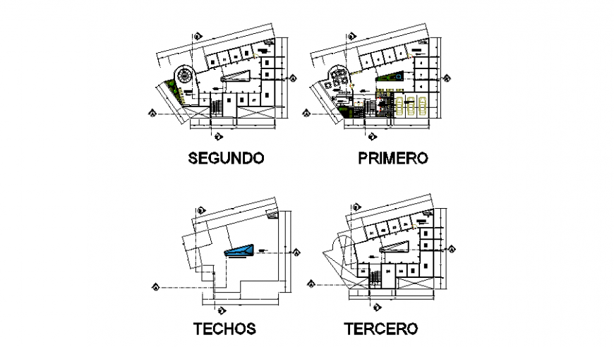 Commercial building plan drawing in dwg file.