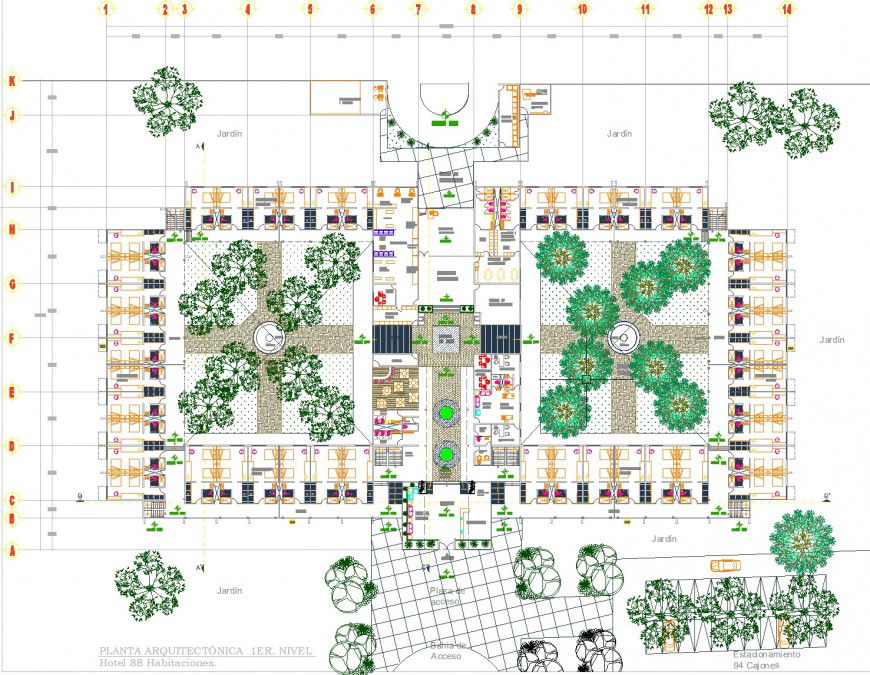Commercial building Public square autocad file