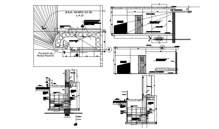 Commercial building room drawings 2d view autocad file