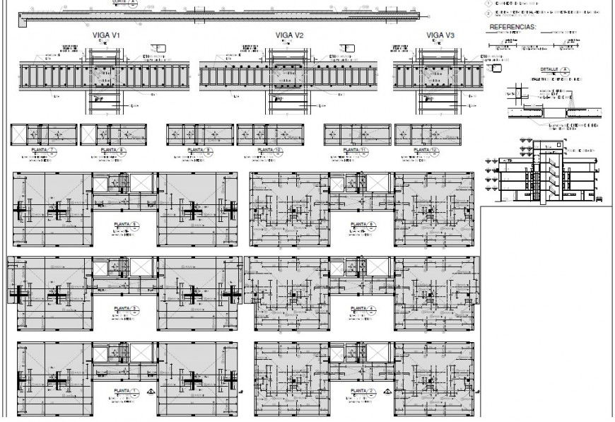 Commercial building section and beam section layout file