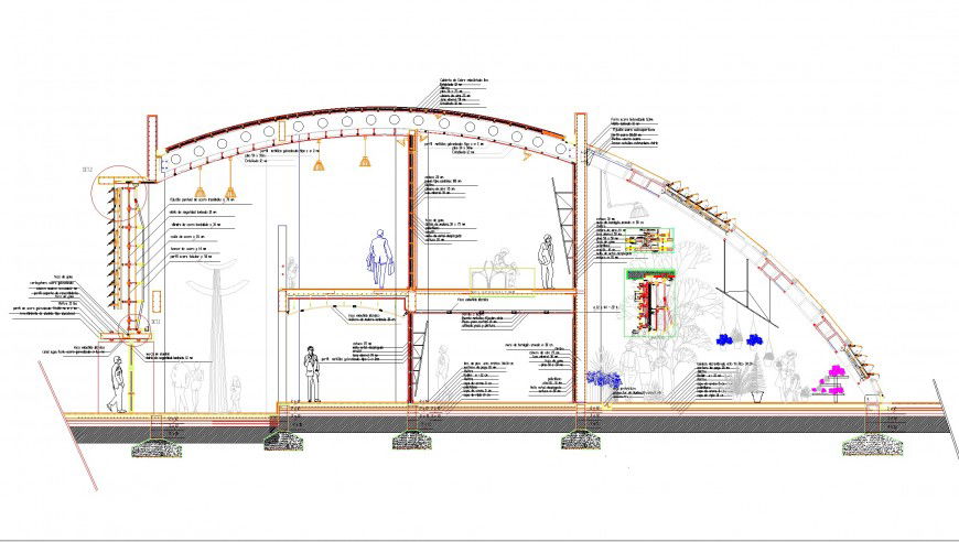 Commercial building section plan layout file