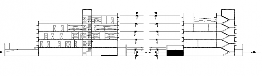 Commercial building section view detail in dwg file.