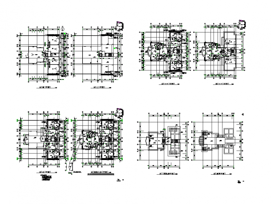 Commercial building working plan detail layout 2d view dwg file