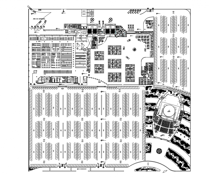 Commercial center architecture layout plan cad drawing details dwg file