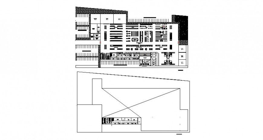 Commercial center building architecture layout plan cad drawing details dwg file