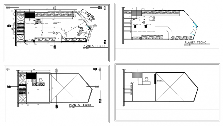 Commercial center design with ceiling plan dwg file