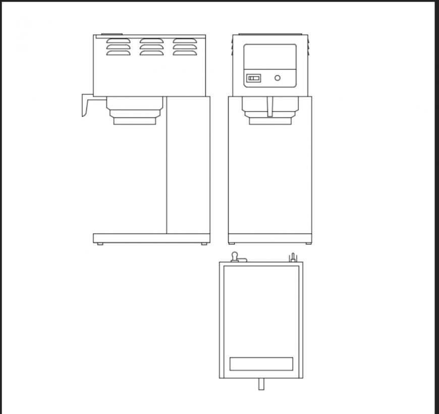 Commercial coffee machine cad drawing details dwg file
