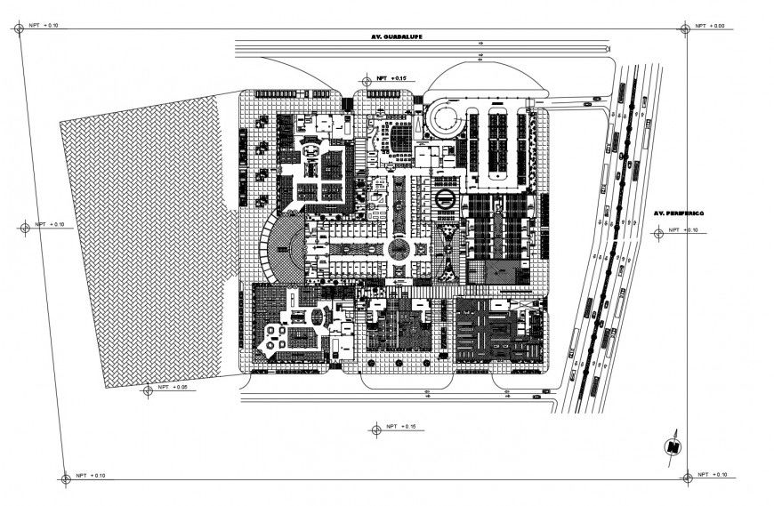 Commercial complex building distribution plan cad drawing details dwg file
