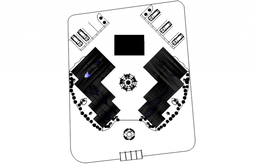 Commercial complex building site plan cad drawing details dwg file