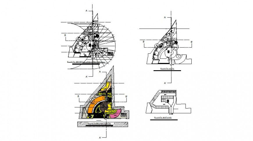 Commercial complex detail drawing in AutoCAD file.