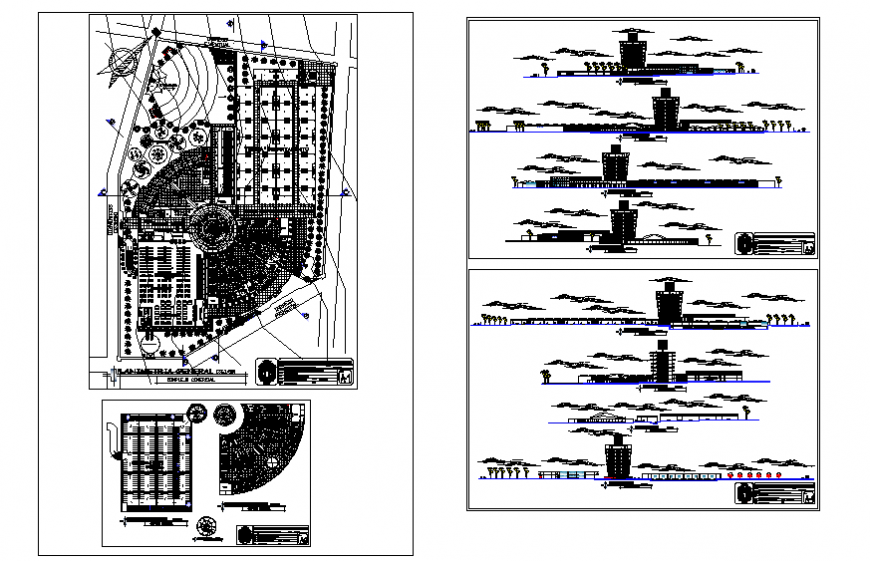 Commercial complex detail drawing in dwg file.