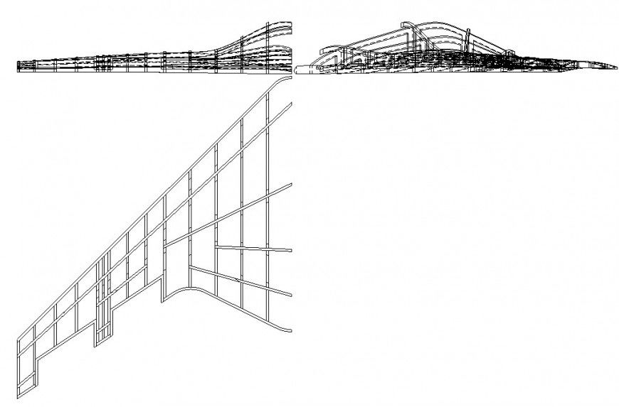 Commercial complex detail elevation 2d CAD structure layout autocad file