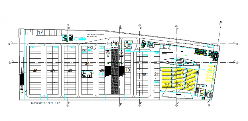 Commercial Complex Detail Parking Lay-out DWG file