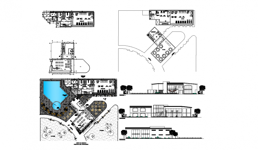 Commercial complex layout detail drawing in dwg AutoCAD file.