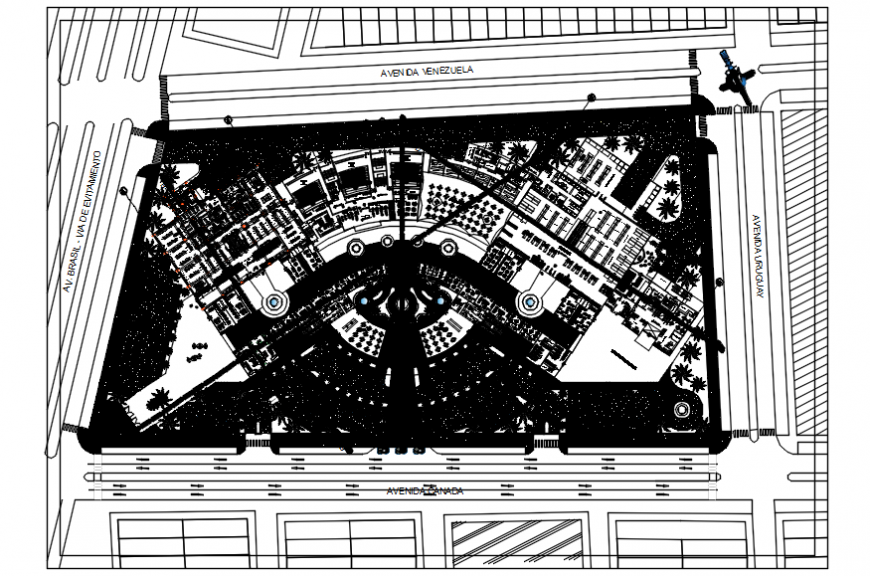 Commercial complex plan in AutoCAD file