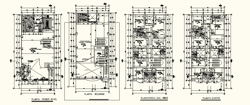 Commercial hotel project construction detail layout in dwg AutoCAD file.