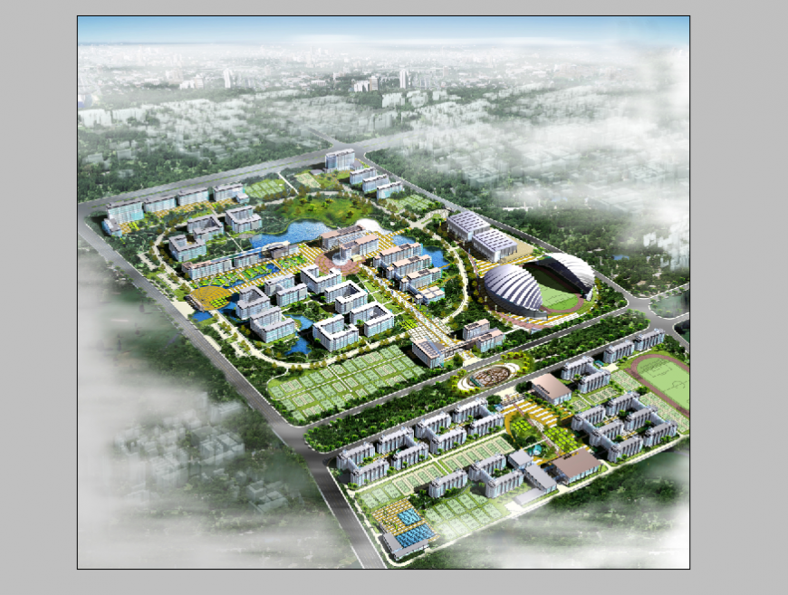 Commercial hub area detail 3d model elevation Photo shop file