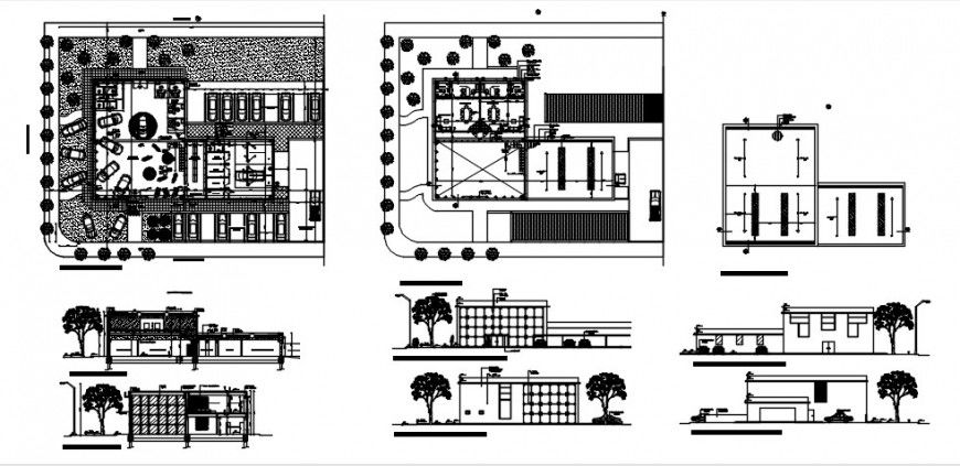 Commercial museum gallery sections and floor plan drawing details dwg file