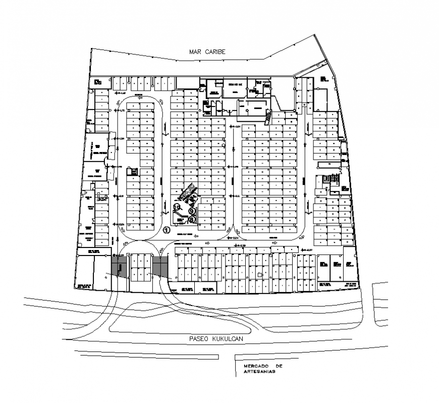 Commercial plot detail 2d view layout file in autocad format