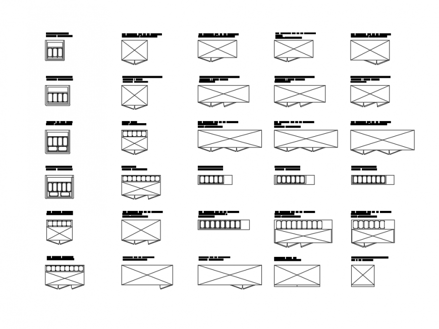 Commercial refrigerator equipment cad blocks details dwg file