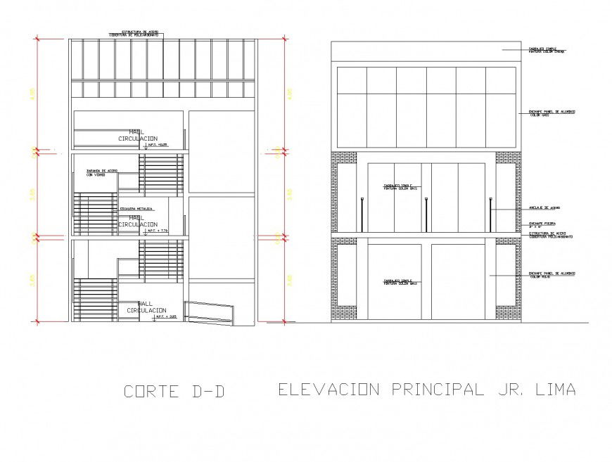 Commercial remodeling gallery detail plan dwg file