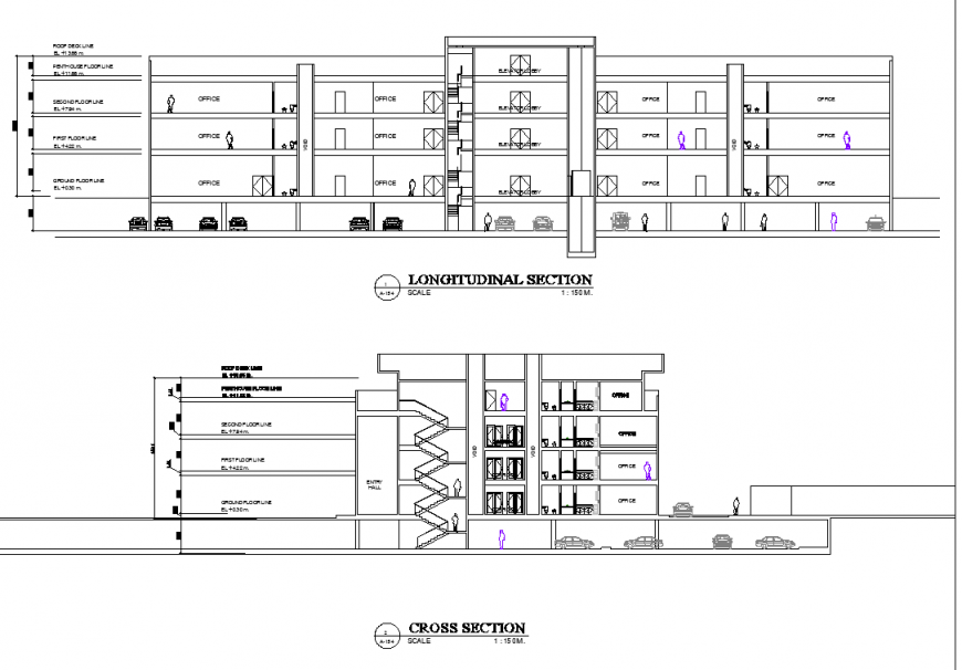 Commercial school detail section autocad file