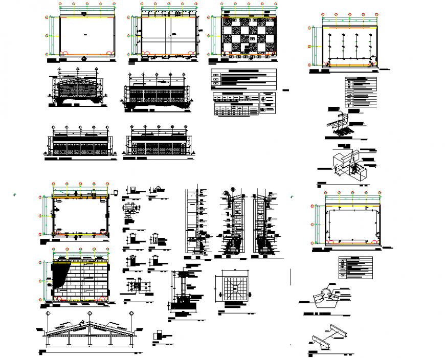 Commercial shade building drawing in dwg file.
