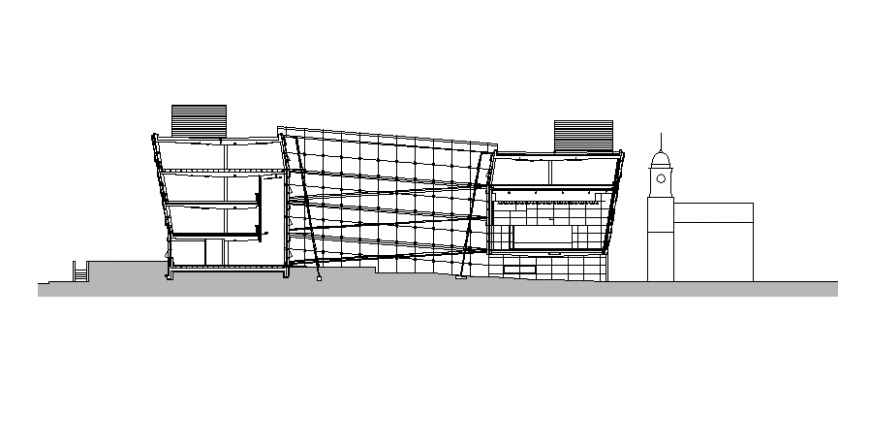 Commercial small office building plan autocad file