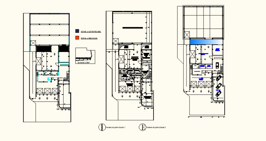 Commercial store detail elevation and plan view dwg file