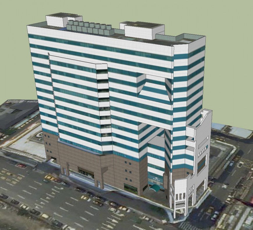Commercial tower 3d in sketch up software