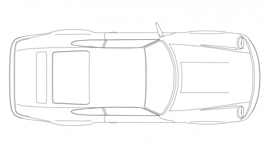 Common car top view elevation block cad drawing details dwg file