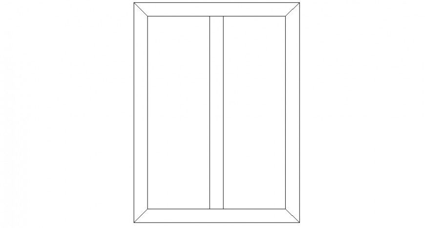 Common door 2d elevation block cad drawing details dwg file