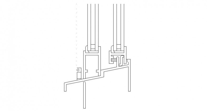 Common door coupling elevation cad drawing details dwg file