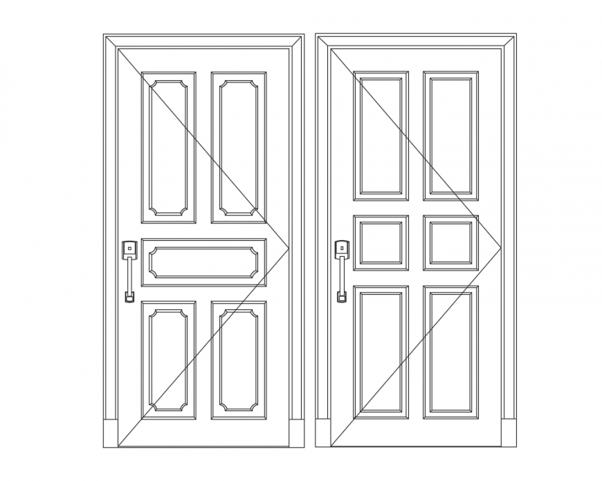 Common door elevation cad block details dwg file