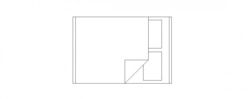 Common double bed elevation block cad drawing details dwg file