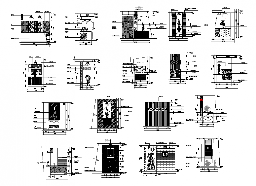 Common entrance doors and gate blocks cad drawing details dwg file