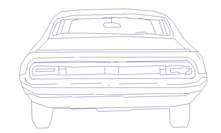Common family car front 2d elevation block drawing details dwg file