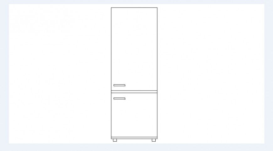 Common fridge 2d elevation block cad drawing details dwg file