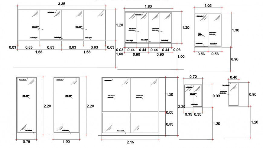 Common house doors and windows blocks cad drawing details dwg file