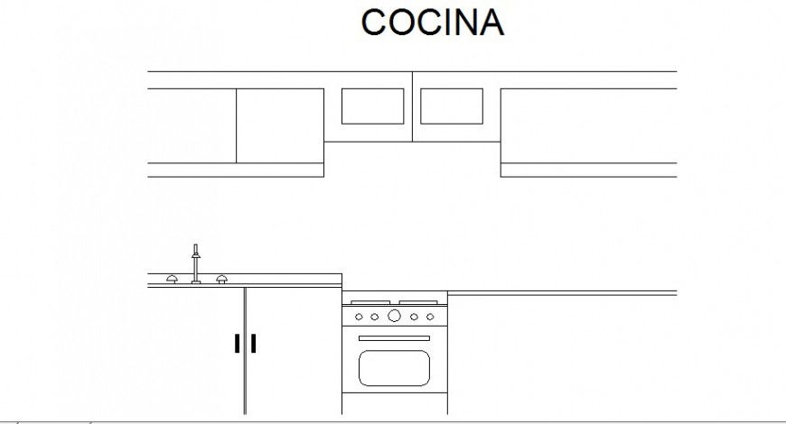 Common kitchen furniture cad drawing details dwg file