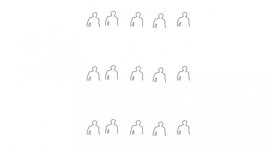 Common man half figures elevation blocks cad drawing details dwg file