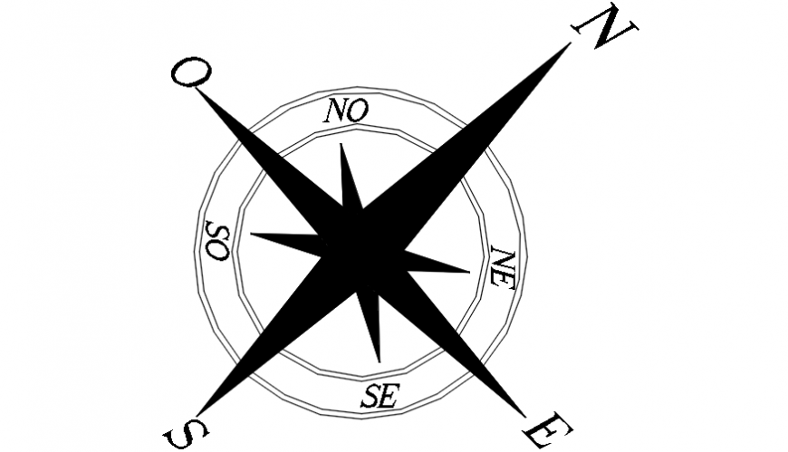 Common north direction block symbol cad drawing details dwg file
